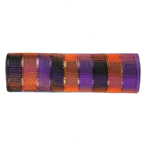 Deko-Mesh-Band, Mesh Garn Rolle Band Weihnachtsdekorationen Polyester Multicolor 36Yds x 10,24 Zoll(Color-j) von BYALORTEX