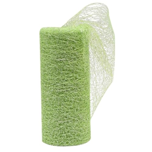 Deko-Mesh-Band, Mesh Garn Rolle Tüll Stoff Band 10 yards 15 cm DIY Handwerk Hochzeit Decor Multicolor(B03 Green) von BYALORTEX