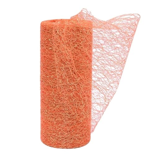 Deko-Mesh-Band, Mesh Garn Rolle Tüll Stoff Band 10 yards 15 cm DIY Handwerk Hochzeit Decor Multicolor(B05 Orange) von BYALORTEX