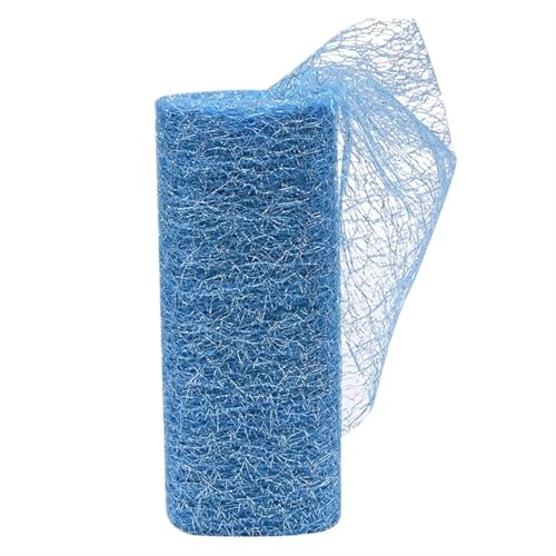 Deko-Mesh-Band, Mesh Garn Rolle Tüll Stoff Band 10 yards 15 cm DIY Handwerk Hochzeit Decor Multicolor(B07 Blue) von BYALORTEX