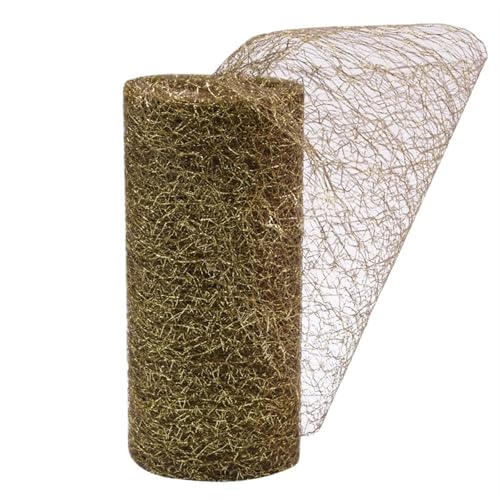 Deko-Mesh-Band, Mesh Garn Rolle Tüll Stoff Band 10 yards 15 cm DIY Handwerk Hochzeit Decor Multicolor(B11 Khaki) von BYALORTEX