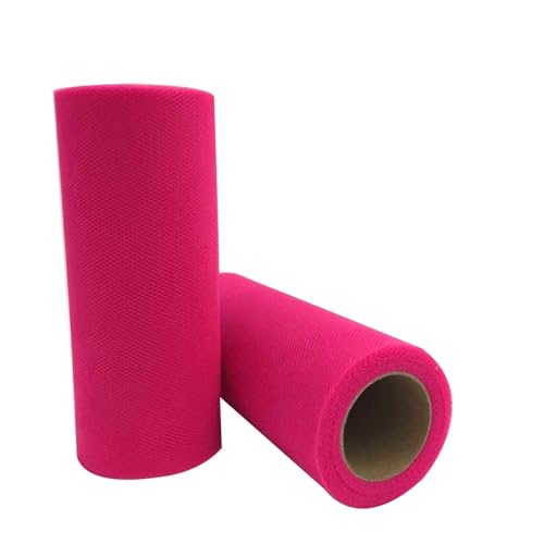 Deko-Mesh-Band, Mesh-Garnrolle, Tüllstoffrolle, mehrfarbig, 6 Zoll x 25 Yards(C14 Phosphor) von BYALORTEX