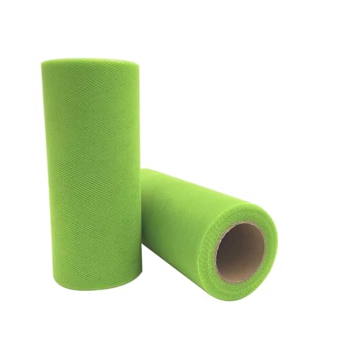 Deko-Mesh-Band, Mesh-Garnrolle, Tüllstoffrolle, mehrfarbig, 6 Zoll x 25 Yards(C31 Light Green) von BYALORTEX