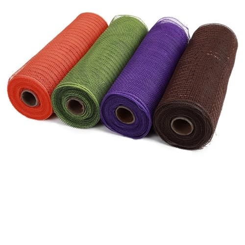 Deko-Mesh-Band, Netzbandrollen, 4er-Pack, mehrfarbig, 10,24 Zoll x 30 Fuß(Color-g) von BYALORTEX