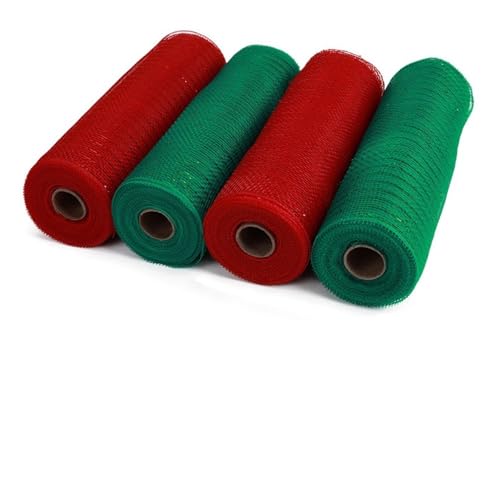 Deko-Mesh-Band, Netzbandrollen, 4er-Pack, mehrfarbig, 10,24 Zoll x 30 Fuß(Color-i) von BYALORTEX