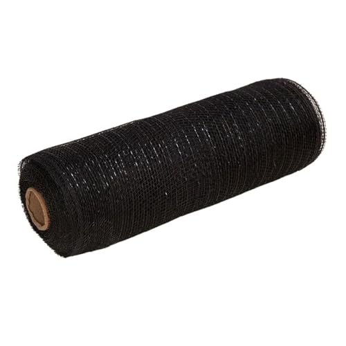 Deko-Mesh-Band, Netzgarnrolle, 10 Zoll, 10 Yards, mehrfarbig(Black) von BYALORTEX
