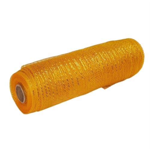 Deko-Mesh-Band, Netzgarnrolle, 10 Zoll, 10 Yards, mehrfarbig(Golden) von BYALORTEX