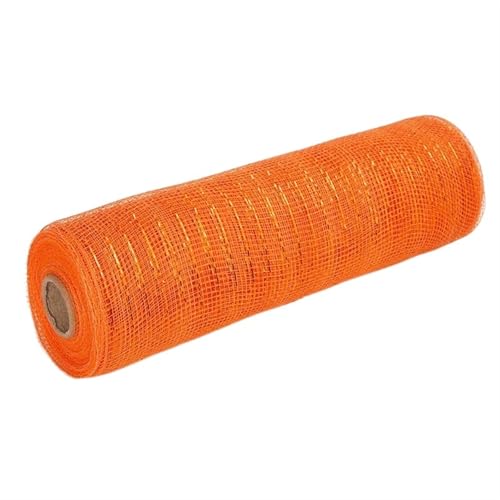 Deko-Mesh-Band, Netzgarnrolle, 10 Zoll, 10 Yards, mehrfarbig(Orange) von BYALORTEX