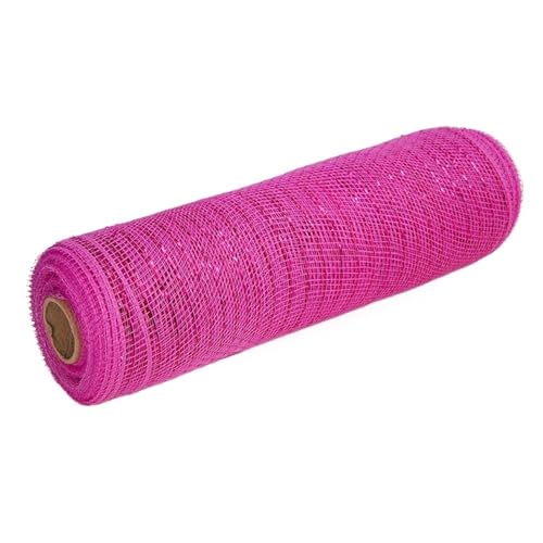 Deko-Mesh-Band, Netzgarnrolle, 10 Zoll, 10 Yards, mehrfarbig(Rose Red) von BYALORTEX