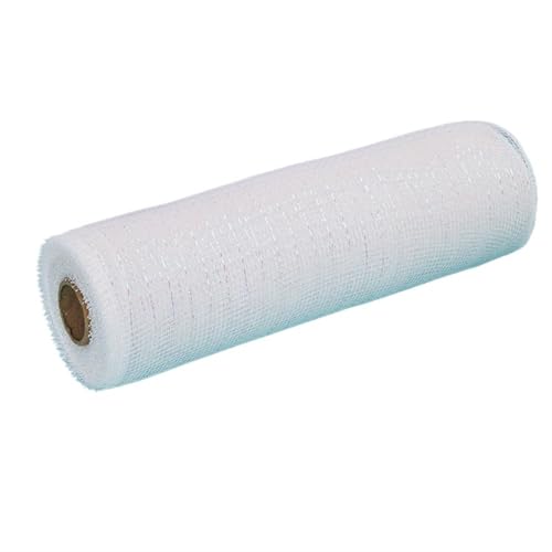 Deko-Mesh-Band, Netzgarnrolle, 10 Zoll, 10 Yards, mehrfarbig(White and Colorful) von BYALORTEX
