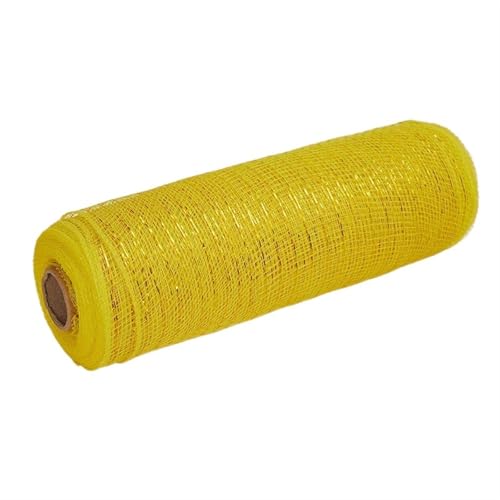 Deko-Mesh-Band, Netzgarnrolle, 10 Zoll, 10 Yards, mehrfarbig(Yellow) von BYALORTEX