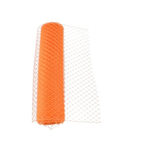 Deko-Mesh-Band, Netzgarnrolle 25cm und 45cm Breite Multicolor 1 Meter(Orange,1METER-25CM) von BYALORTEX