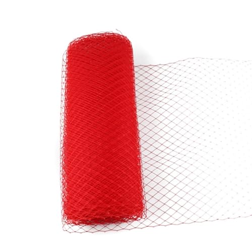 Deko-Mesh-Band, Netzgarnrolle 25cm und 45cm Breite Multicolor 1 Meter(Red,1METER-25CM) von BYALORTEX