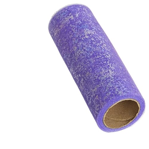 Deko-Mesh-Band, Pailletten Mesh Tüll Rolle 6in x 10yards Multicolor for DIY Handwerk(Purple) von BYALORTEX