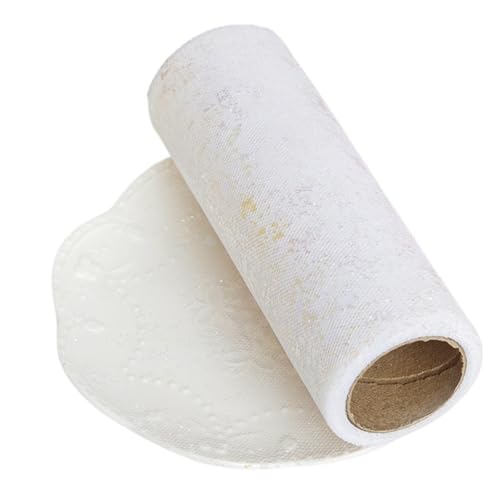 Deko-Mesh-Band, Pailletten Mesh Tüll Rolle 6in x 10yards Multicolor for DIY Handwerk(White) von BYALORTEX
