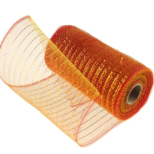Deko-Mesh-Band, Poly Mesh Band Rolle for DIY Handwerk 15cm x 10 Yards Multicolor(Color-1) von BYALORTEX