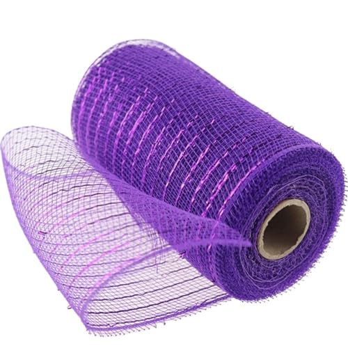 Deko-Mesh-Band, Poly Mesh Band Rolle for DIY Handwerk 15cm x 10 Yards Multicolor(Color-8) von BYALORTEX