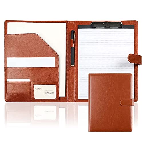 Faltbares Klemmbrett mit Tasche, A4 Arbeitsmappe Klemmbrett mit Deckel und Taschen Multicolor(Brown) von BYALORTEX