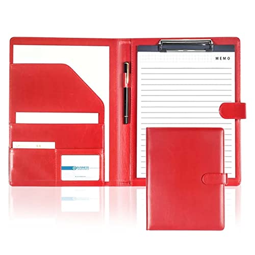 Faltbares Klemmbrett mit Tasche, A4 Arbeitsmappe Klemmbrett mit Deckel und Taschen Multicolor(Red) von BYALORTEX