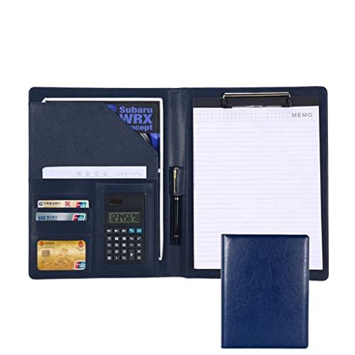 Faltbares Klemmbrett mit Tasche, A4 Arbeitsmappe mit Klemmbrett Multicolor(Blue-8bit Calculator) von BYALORTEX