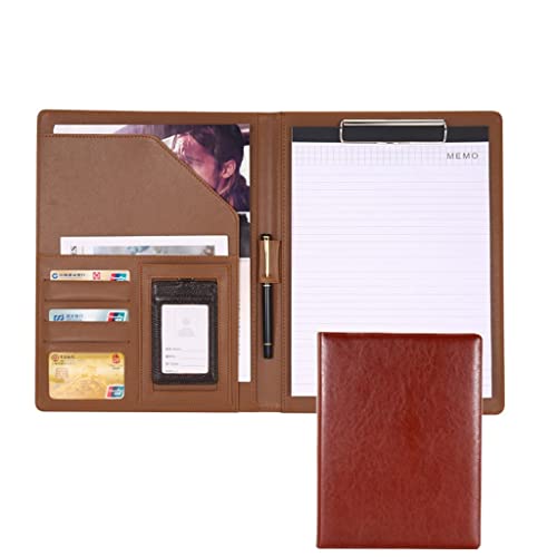 Faltbares Klemmbrett mit Tasche, A4 Arbeitsmappe mit Klemmbrett Multicolor(Brown-with Book) von BYALORTEX