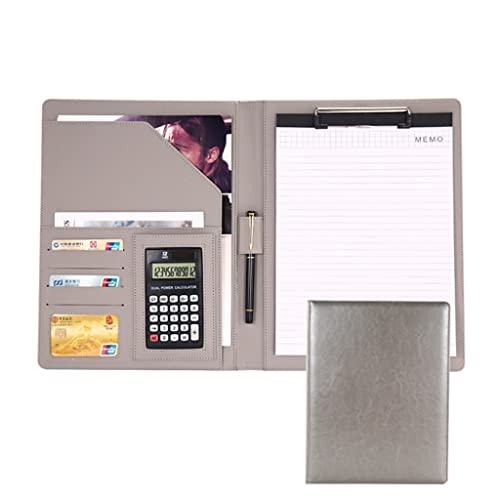 Faltbares Klemmbrett mit Tasche, A4 Arbeitsmappe mit Klemmbrett Multicolor(Gray-12bit Calculator) von BYALORTEX