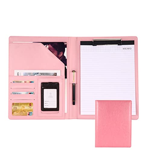 Faltbares Klemmbrett mit Tasche, A4 Arbeitsmappe mit Klemmbrett Multicolor(Pink-with Book) von BYALORTEX