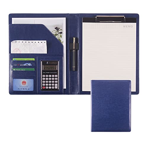 Faltbares Klemmbrett mit Tasche, A4-Ordner mit Klemmbrett und Taschen, mehrfarbig(Blue-12digit Calculator) von BYALORTEX
