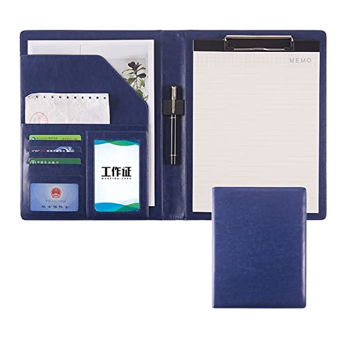 Faltbares Klemmbrett mit Tasche, A4-Ordner mit Klemmbrett und Taschen, mehrfarbig(Blue-no Calculator) von BYALORTEX