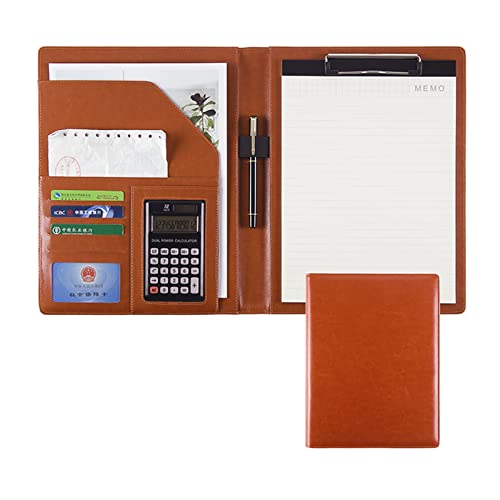 Faltbares Klemmbrett mit Tasche, A4-Ordner mit Klemmbrett und Taschen, mehrfarbig(Brown-12digit Calculator) von BYALORTEX