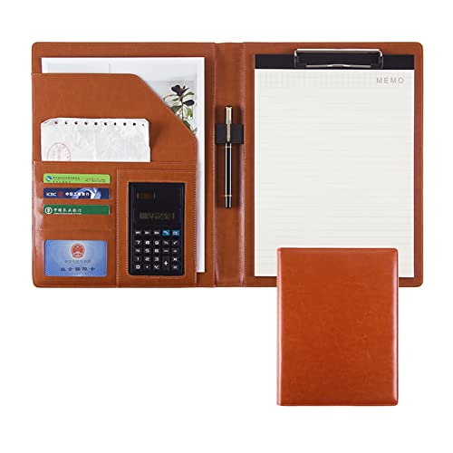 Faltbares Klemmbrett mit Tasche, A4-Ordner mit Klemmbrett und Taschen, mehrfarbig(Brown-8digit Calculator) von BYALORTEX