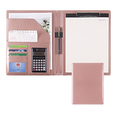 Faltbares Klemmbrett mit Tasche, A4-Ordner mit Klemmbrett und Taschen, mehrfarbig(Pink-12digit Calculator) von BYALORTEX