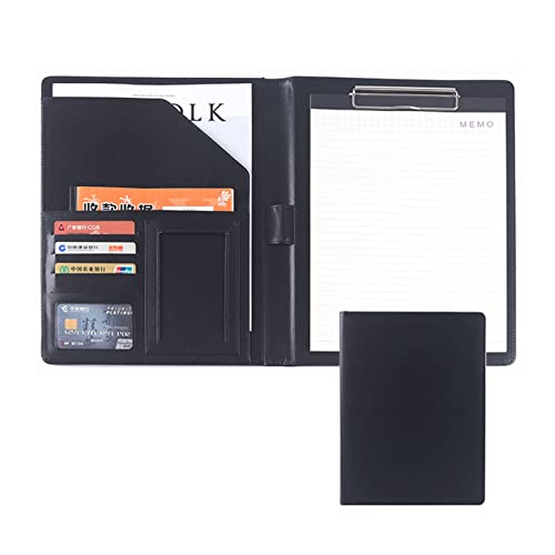 Faltbares Klemmbrett mit Tasche, Klemmbrettmappe A4 mit Fächern und nachfüllbarem Organizer-Portfolio in Mehrfarbig(Black-no Calculator) von BYALORTEX