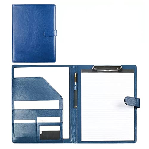 Faltbares Klemmbrett mit Tasche, Konferenz-Klemmbrettmappe aus Leder for A4 und Notizblock mit Taschen, mehrfarbig(Blue) von BYALORTEX