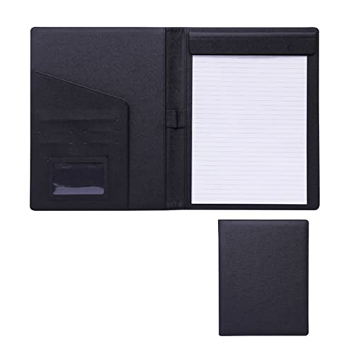 Faltbares Klemmbrett mit Tasche, Konferenz-Organizer aus Leder im A4-Format mit Klemmbrett und Notizblock, mehrfarbig(Black) von BYALORTEX