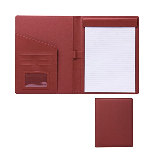 Faltbares Klemmbrett mit Tasche, Konferenz-Organizer aus Leder im A4-Format mit Klemmbrett und Notizblock, mehrfarbig(Brown) von BYALORTEX