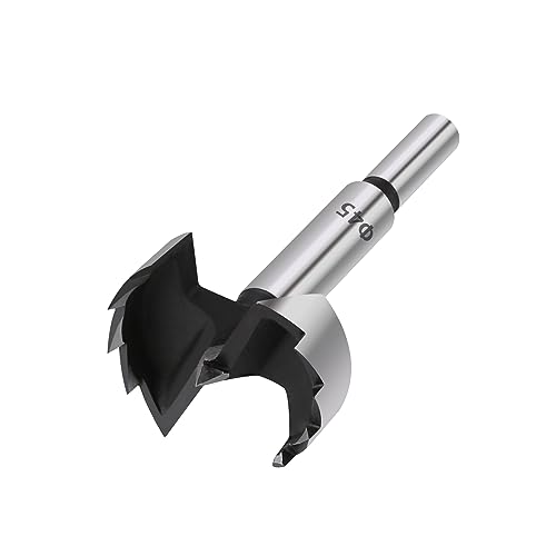 Scharnier-Lochbohrer, 1Pc Holzbearbeitung Werkzeuge Loch Sah Scharnier Boring Bohrer Bits Runde Schaft High Carbon Stahl Cutter(45mm) von BYALORTEX