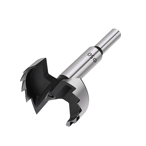 Scharnier-Lochbohrer, 1Pc Holzbearbeitung Werkzeuge Loch Sah Scharnier Boring Bohrer Bits Runde Schaft High Carbon Stahl Cutter(50mm) von BYALORTEX