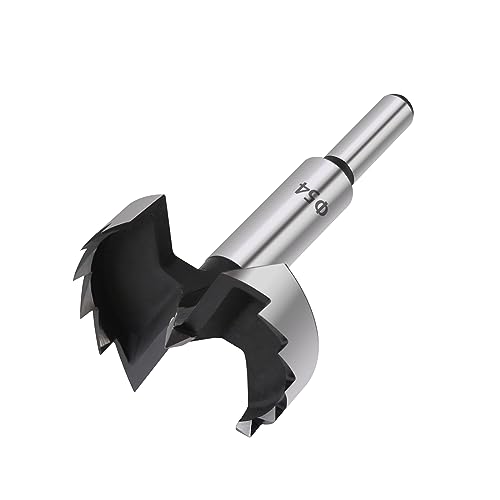Scharnier-Lochbohrer, 1Pc Holzbearbeitung Werkzeuge Loch Sah Scharnier Boring Bohrer Bits Runde Schaft High Carbon Stahl Cutter(54mm) von BYALORTEX