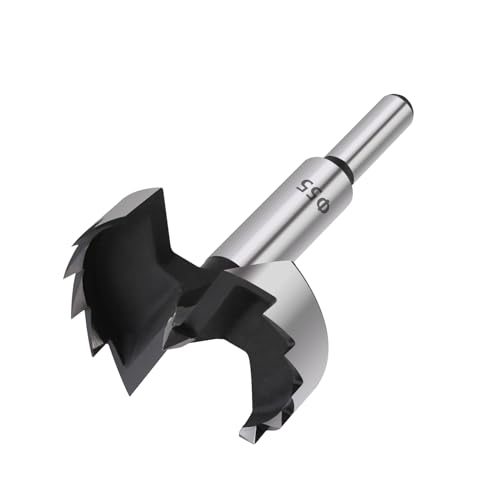 Scharnier-Lochbohrer, 1Pc Holzbearbeitung Werkzeuge Loch Sah Scharnier Boring Bohrer Bits Runde Schaft High Carbon Stahl Cutter(55mm) von BYALORTEX