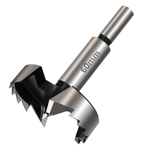 Scharnier-Lochbohrer, 1Pc Holzbearbeitung Werkzeuge Loch Sah Scharnier Boring Bohrer Bits Runde Schaft High Carbon Stahl Cutter(60mm) von BYALORTEX