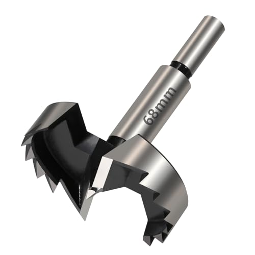 Scharnier-Lochbohrer, 1Pc Holzbearbeitung Werkzeuge Loch Sah Scharnier Boring Bohrer Bits Runde Schaft High Carbon Stahl Cutter(68mm) von BYALORTEX