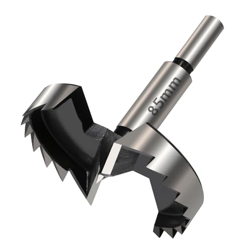 Scharnier-Lochbohrer, 1Pc Holzbearbeitung Werkzeuge Loch Sah Scharnier Boring Bohrer Bits Runde Schaft High Carbon Stahl Cutter(85mm) von BYALORTEX