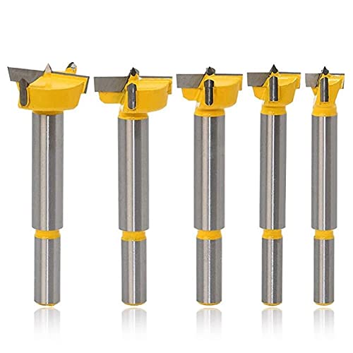 Scharnier-Lochbohrer, 5-teiliges Hartmetall-Bohrer-Set, Scharnierlochsägen-Schneider, Holzplatten, flache Flügelbohrer Scharnier-Lochbohrer, 5-teiliges Hartmetall-Bohrer-Set, Scharnierlochsägen-Schneider, Holzplatten, flache Flügelbohrer von BYALORTEX