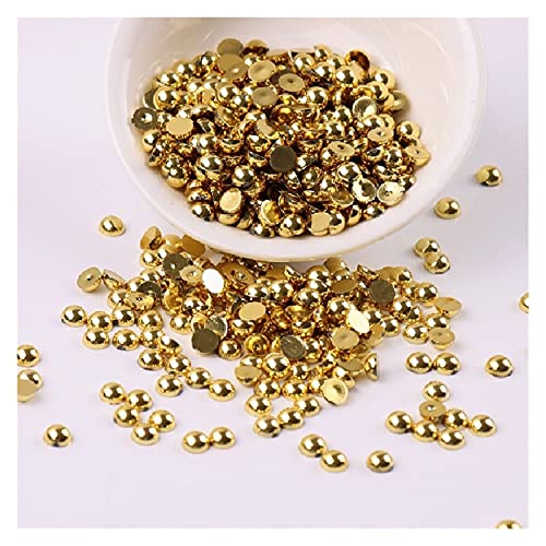 Set zur Herstellung von Armbändern, 3mm Multicolor Acryl Imitation Flatback Perlen Packung mit 500 for DIY Handwerk(Golden Color) von BYALORTEX