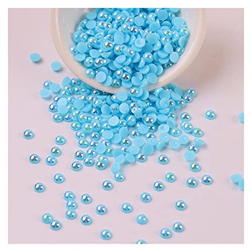 Set zur Herstellung von Armbändern, 3mm Multicolor Acryl Imitation Flatback Perlen Packung mit 500 for DIY Handwerk(Lake Blue) von BYALORTEX