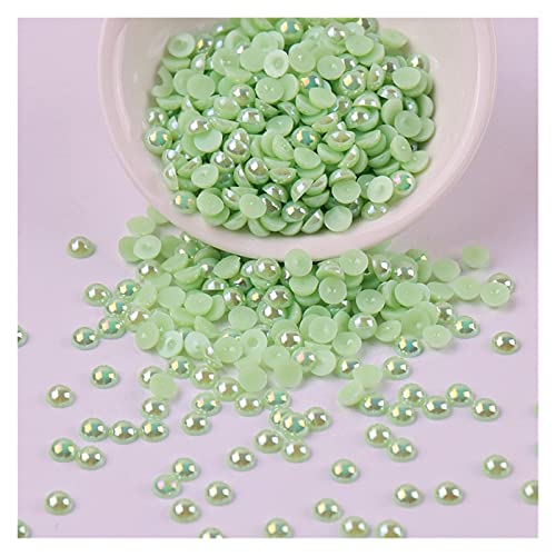 Set zur Herstellung von Armbändern, 3mm Multicolor Acryl Imitation Flatback Perlen Packung mit 500 for DIY Handwerk(Light Green) von BYALORTEX