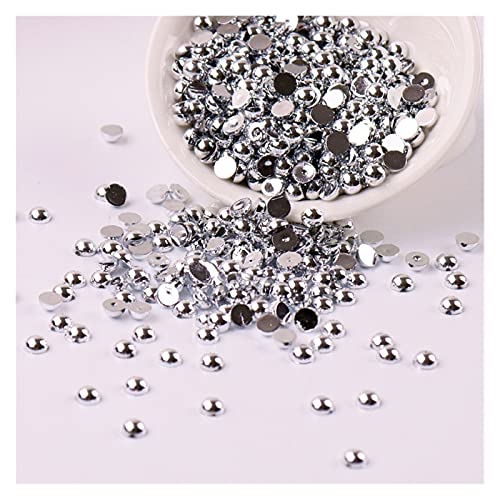 Set zur Herstellung von Armbändern, 3mm Multicolor Acryl Imitation Flatback Perlen Packung mit 500 for DIY Handwerk(Silver Color) von BYALORTEX