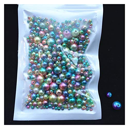 Set zur Herstellung von Armbändern, Acryl-Imitationsperlen for Basteln mit Loch, Packung mit 150–200 Stück, mehrfarbig, 3/4/5/6/8 mm(Mix Size C07) von BYALORTEX