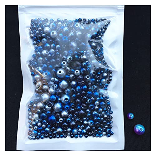 Set zur Herstellung von Armbändern, Acryl-Imitationsperlen for Basteln mit Loch, Packung mit 150–200 Stück, mehrfarbig, 3/4/5/6/8 mm(Mix Size C11) von BYALORTEX